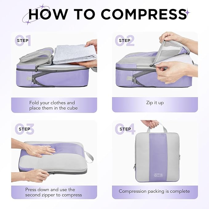 8 Set Compression Packing Cubes - Image 3