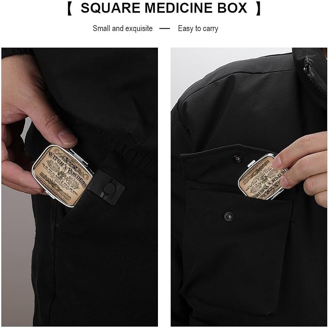 Metal 2 Compartment Pill Organizer Travel Friendly Portable Compact Pill Box - Image 5