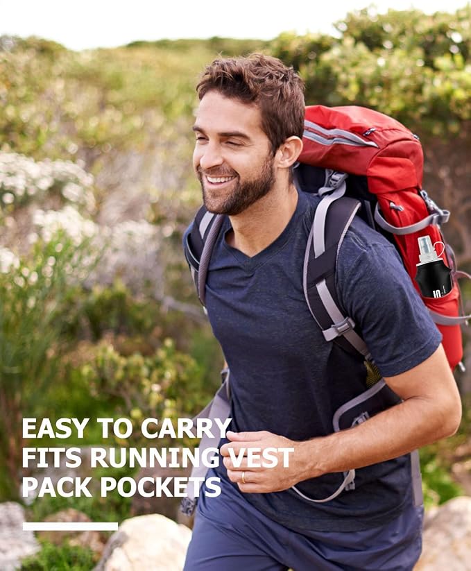 Folding Soft Flask Portable Collapsible Running Lightweight Water Bottle - Image 7