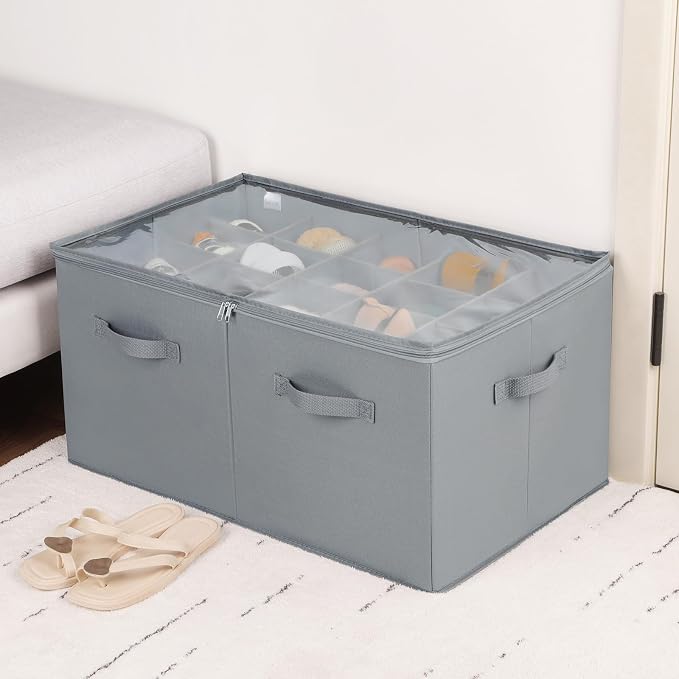 Shoe Organizer for Closet, Foldable Shoe Box - Image 5