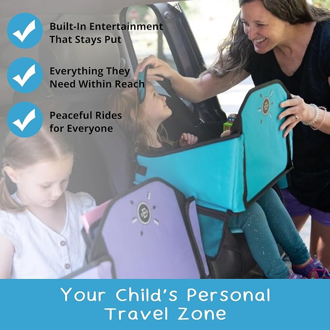 Kids Travel Tray for Car Seat- Purple- The Essential Travel Lap Desk - Image 2
