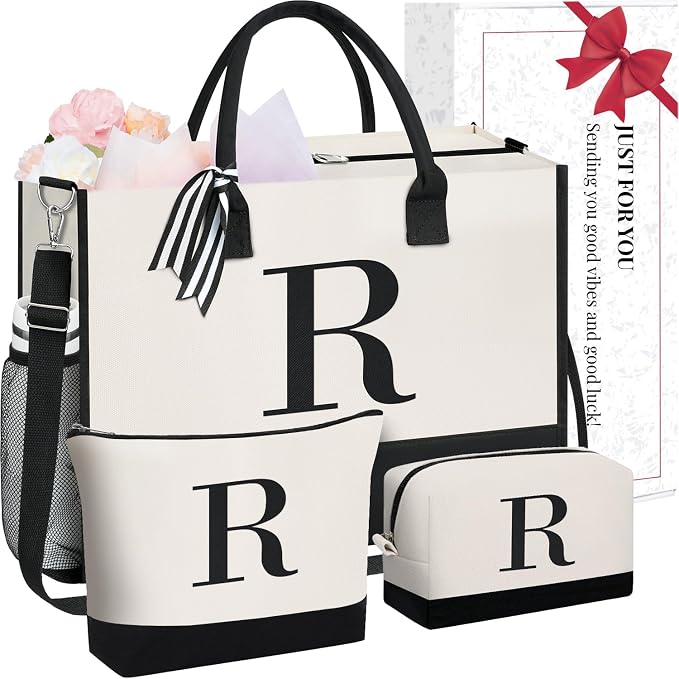 BAGAIL Initial Tote Bag, Personalized Birthday Gifts by BAGAIL