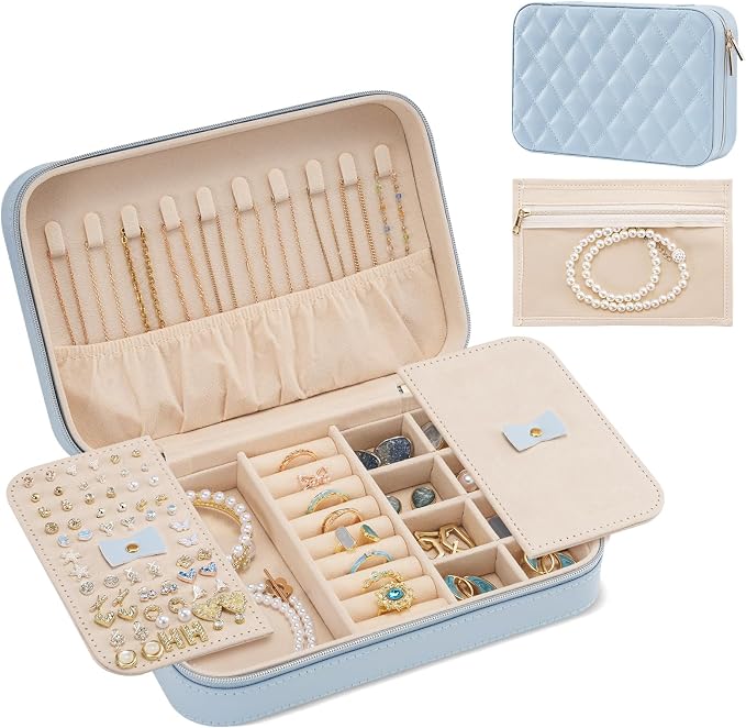 Lolalet Travel Jewelry Case for Women, Travel Jewelry Organizer Box by Lolalet