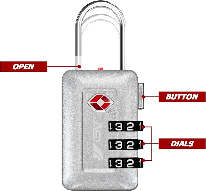 BV TSA Accepted Luggage Travel Lock, Set-Your-Own Combination Lock - Image 4