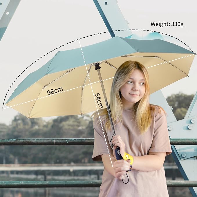 Color Glue Coating Sun Umbrella UV Protection Compact Folding Windproof - Image 6