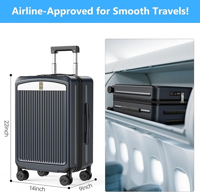 MGB Carry on Luggage 22 X 14 X 9 Airline Approved Suitcase - Image 6