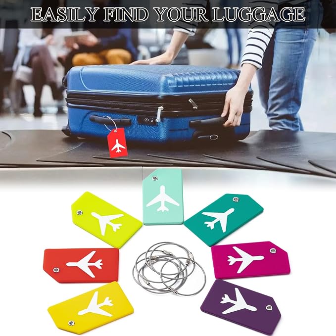 6 Pack Silicone Luggage Tag for Suitcases - Image 6