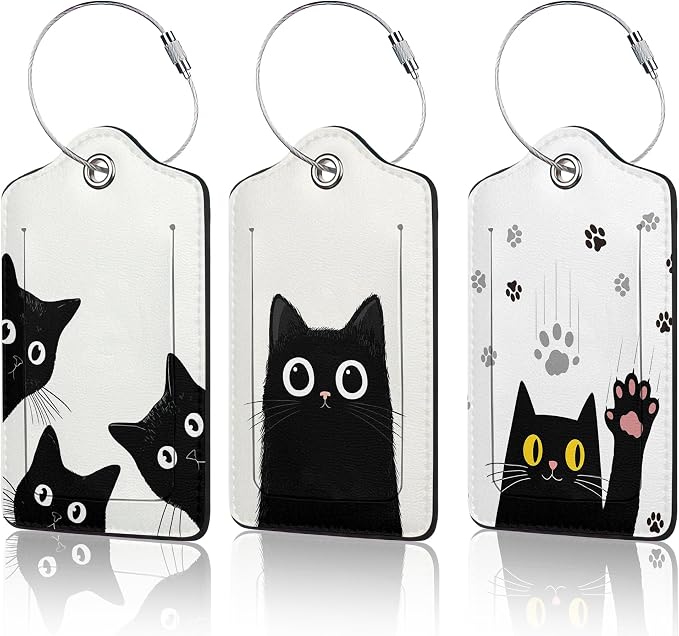Black Cat Luggage Tag for Suitcase, Design by Unknown