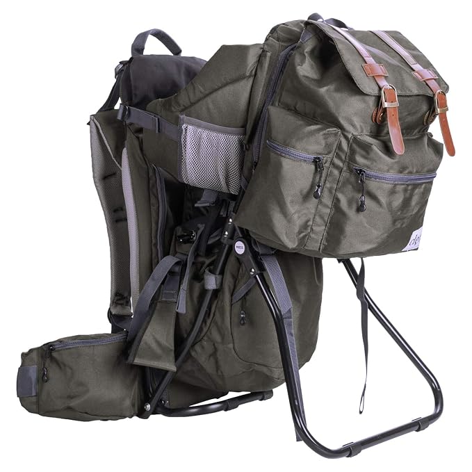 ClevrPlus Urban Explorer Child Carrier Hiking Baby Backpack, Olive Green - Image 2