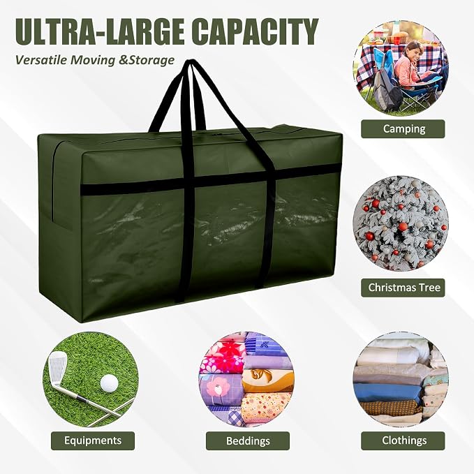 4 Pcs Large Moving Bags with Zipper and Handles Foldable Storage Duffle Bags - Image 5