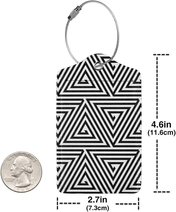 2 Pcs Black and White Abstract Patterns Luggage Tag - Image 2