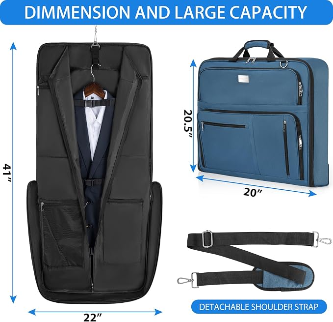 AKOZLIN Travel Luggage Garment Bag Foldable Hanging Suit Bag - Image 2