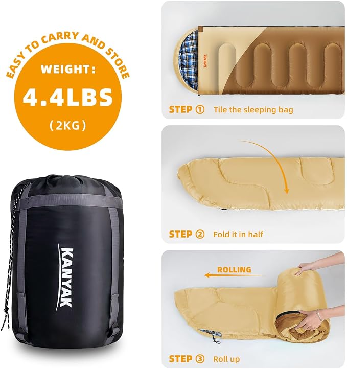 Camping Sleeping Bag, 32℉ Sleeping Bags - Image 4