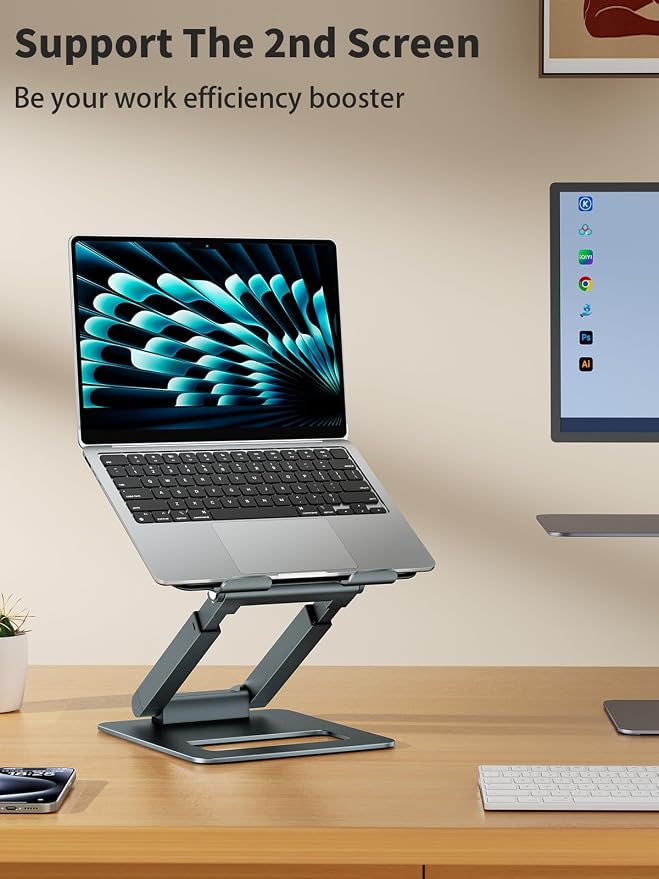 tounee Laptop Stand for Desk Adjustable Height, Telescopic Computer Stand - Image 8