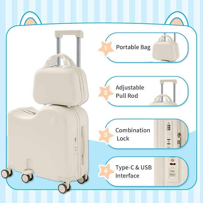 TABU Ride-on Luggage with Handbag - Image 4