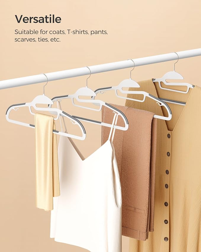 SONGMICS 50 Pack Coat Hangers, Heavy-Duty Plastic Suit Hangers, S-Shaped Opening - Image 7