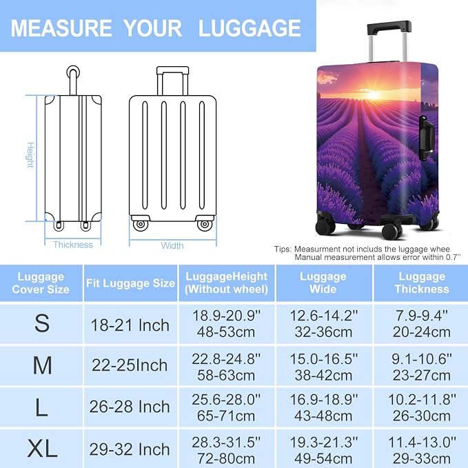 Luggage Cover Washable Suitcase Protector Anti-Scratch, Stretchable Fit - Image 6