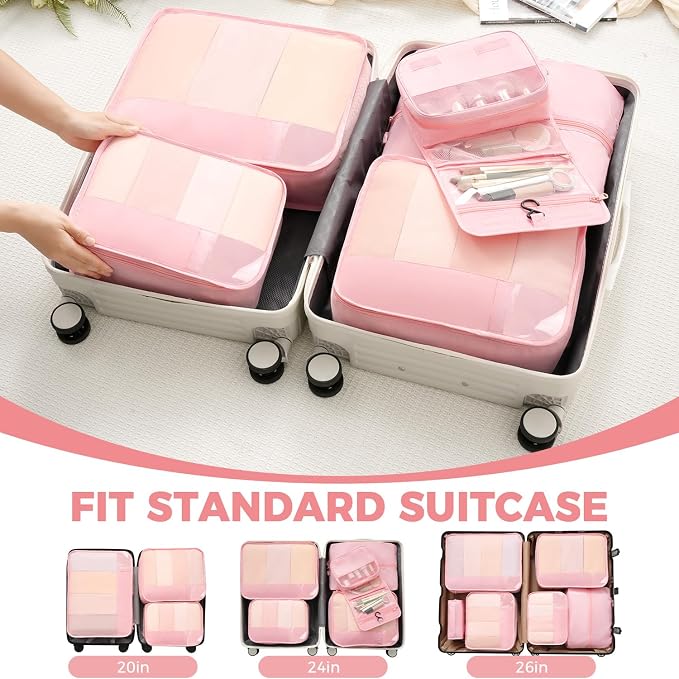 BAGAIL 9 Set Packing Cubes Luggage Packing Organizers - Image 7