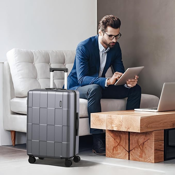 SHOWKOO Luggage Sets 3 Piece Hardside Expandable Lightweight PC Suitcase Sets - Image 2