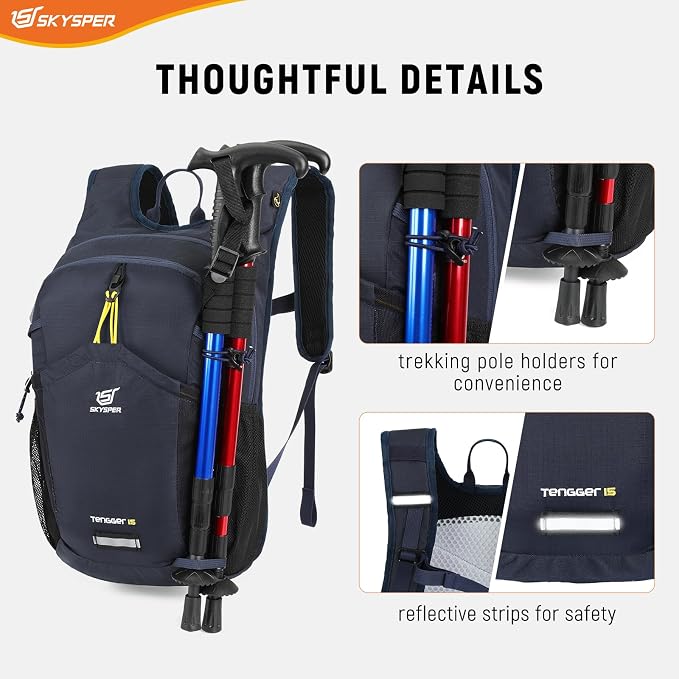 SKYSPER Hiking Backpack 15L Lightweight Walking Daypack - Image 5