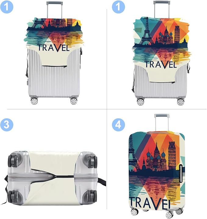 Luggage Cover Washable Suitcase Protector Anti-Scratch, Stretchable Fit - Image 5