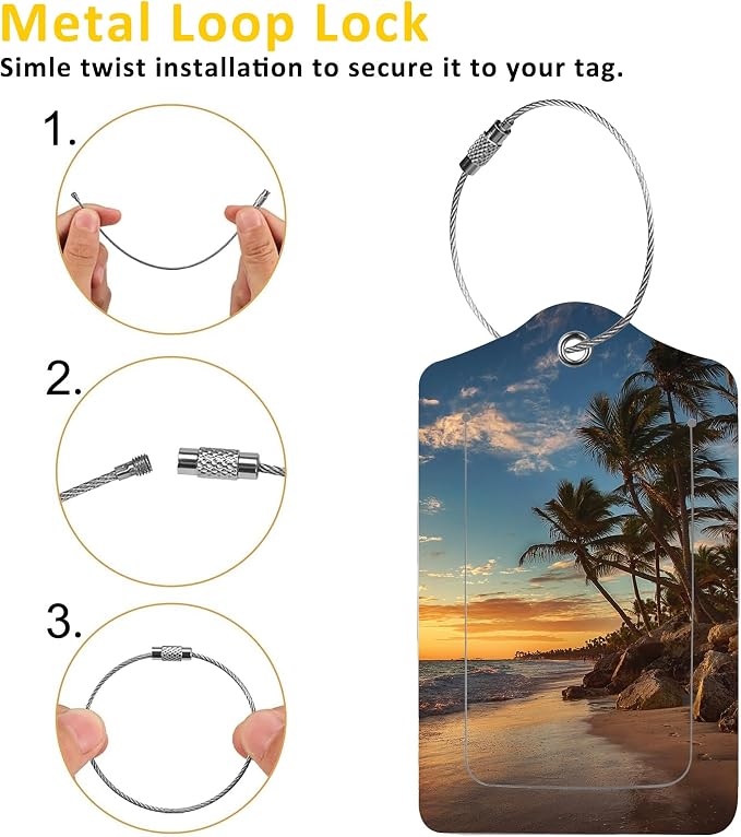 2 Pack Sunrise Over The Beach Luggage Tag - Image 3