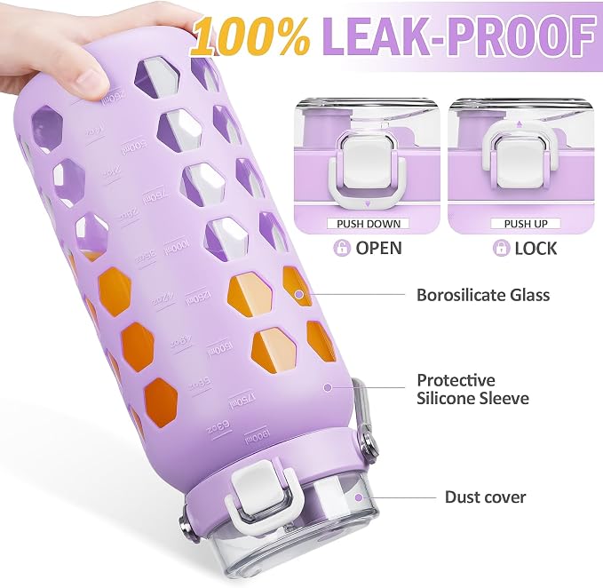 MUKOKO 64oz Glass Water Bottles - Image 4
