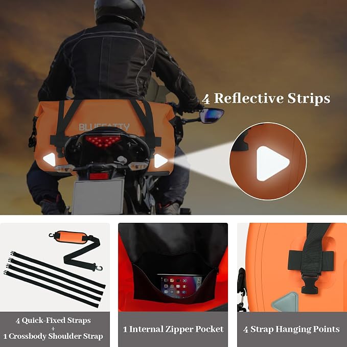 Waterproof Motorcycle Duffel Bag Roll Top Dry Duffel Bag - Image 3