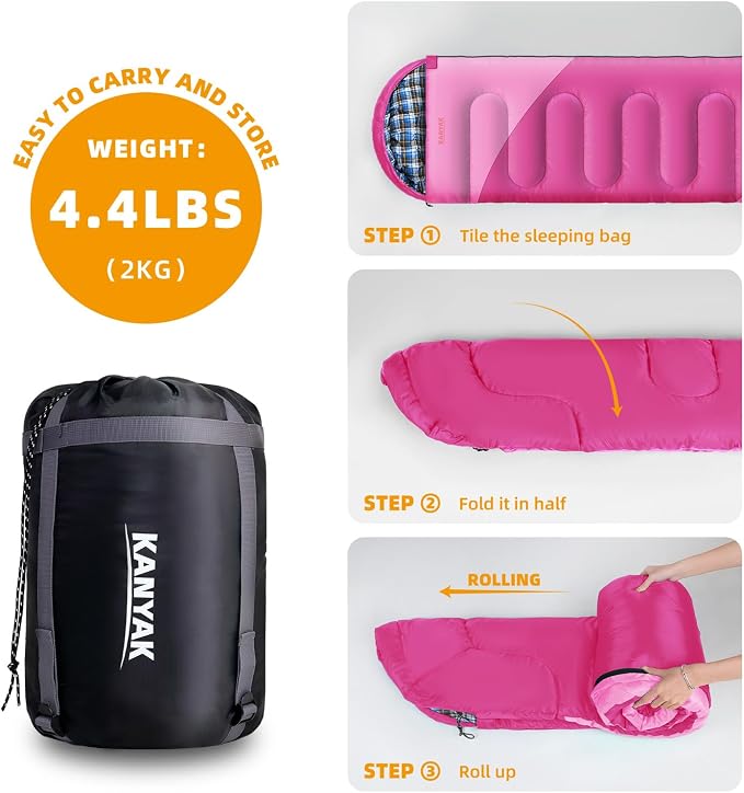 Camping Sleeping Bag, 32℉ Sleeping Bags - Image 4