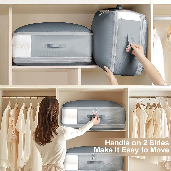 DIMJ Comforter Storage Bag - 110L Ultra Space Saving Self Compression Organize - Image 4