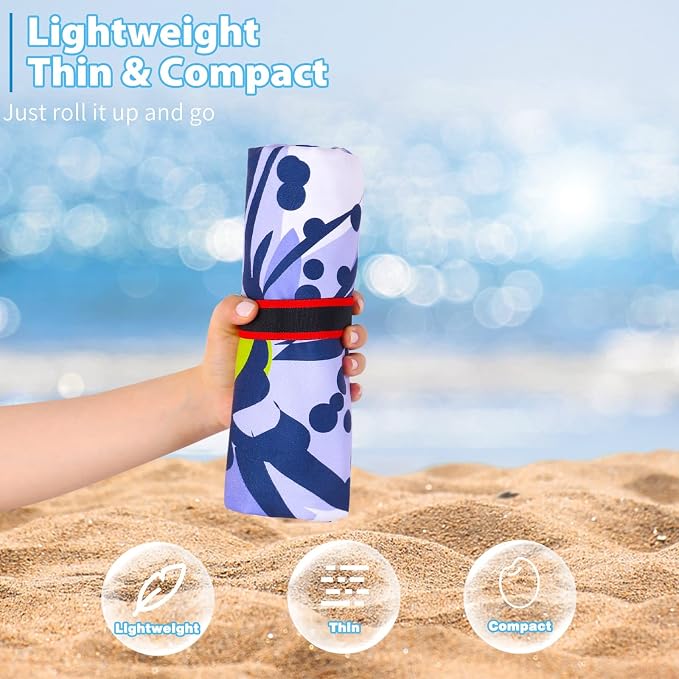 2 Pack Microfiber Oversized Lightweight Beach Towel 71"x32" XL Extra Large Thin - Image 2