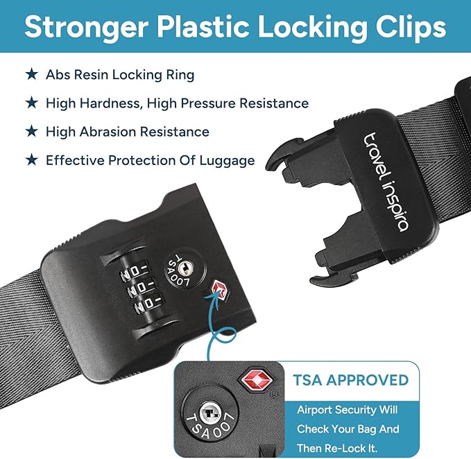 Travel Inspira TSA Lock Luggage Straps - Image 5