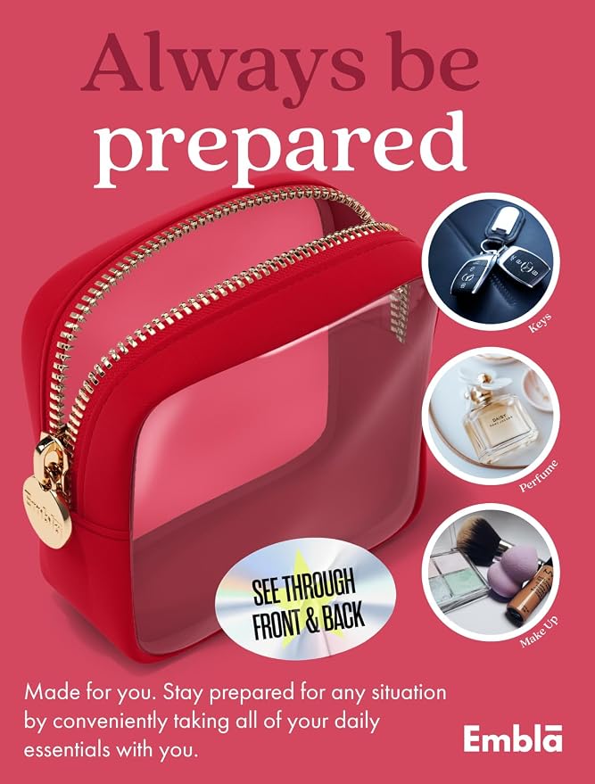 Clear Makeup Bag Zipper Pouch, Transparent Cosmetic Case Organizer, TSA - Image 4