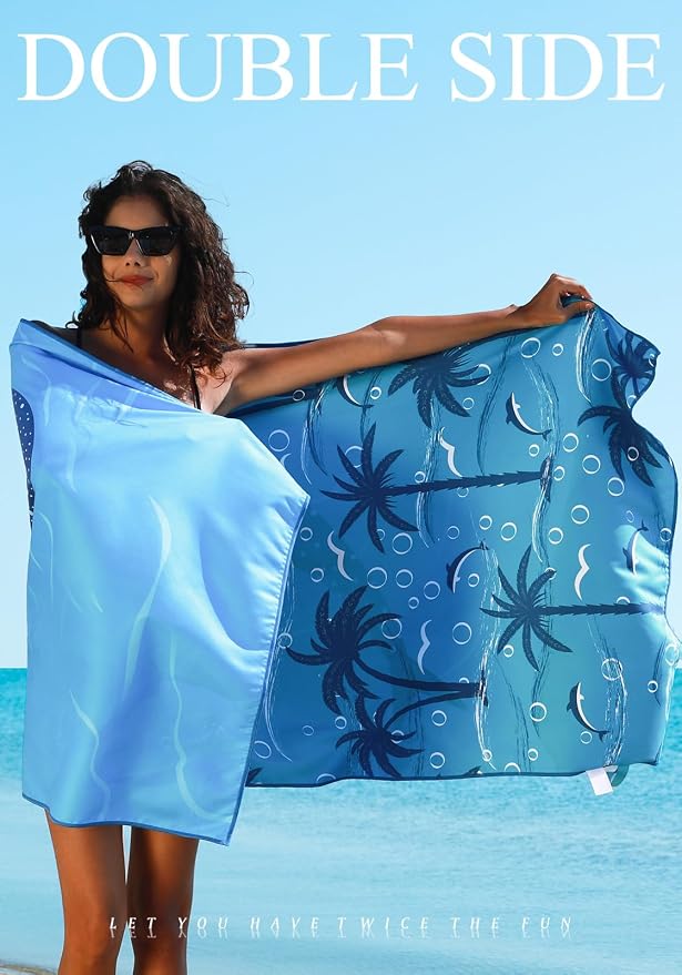 2 Pack Microfiber Lightweight Thin Beach Towel Sand Free Quick Dry Super - Image 7