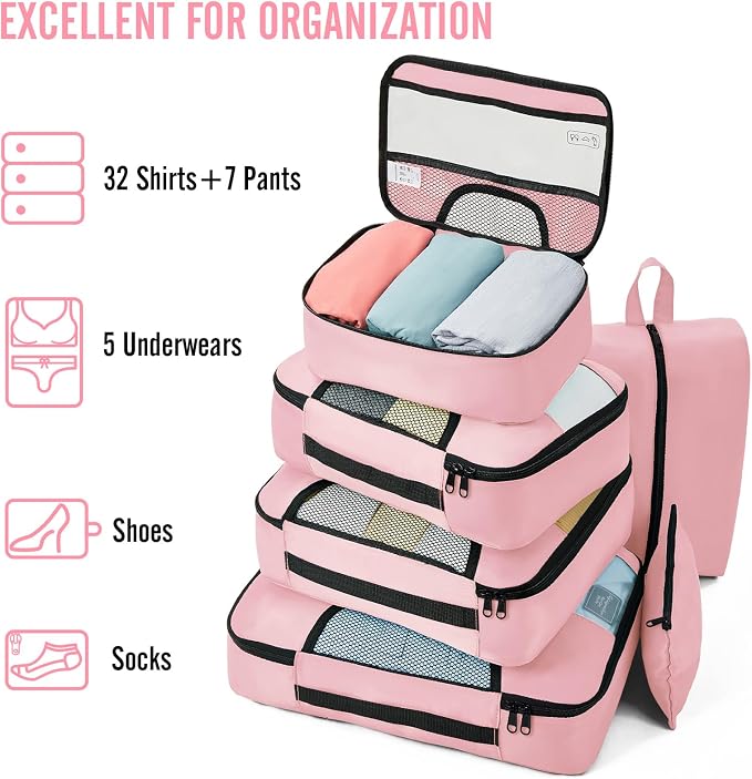 Veken 8 Set Packing Cubes for Travel Essentials, Carry-On Luggage Accessories - Image 5