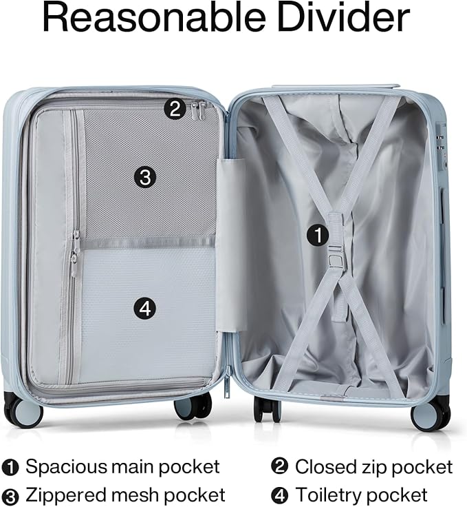 Hanke 24 Inch Expandable Checked Luggage Lightweight PC Hard Shell Luggage - Image 7