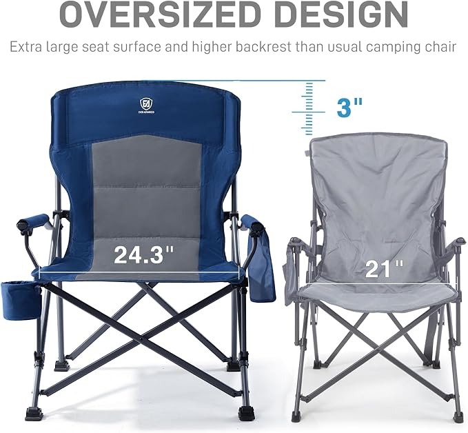 EVER ADVANCED Oversized Folding Camping Chair, - Image 4