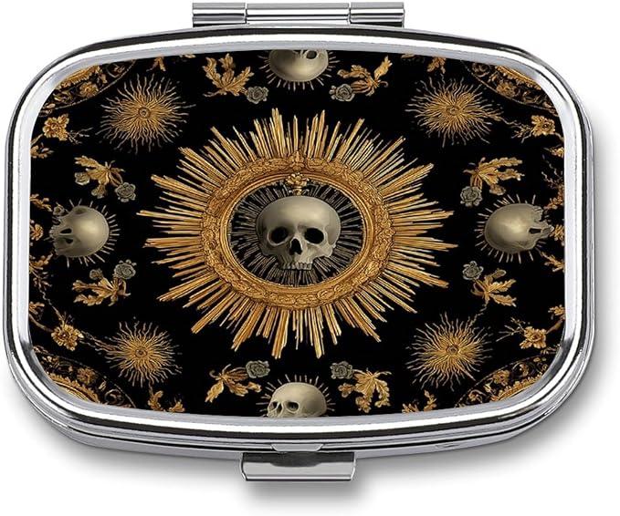 Metal 2 Compartment Pill Organizer Travel Friendly Portable Compact Pill Box by Unknown