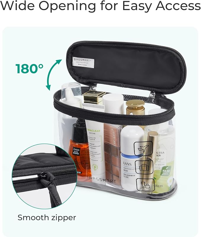 BAGSMART TSA Approved Toiletry Bag, Quart Size Travel Bag - Image 3