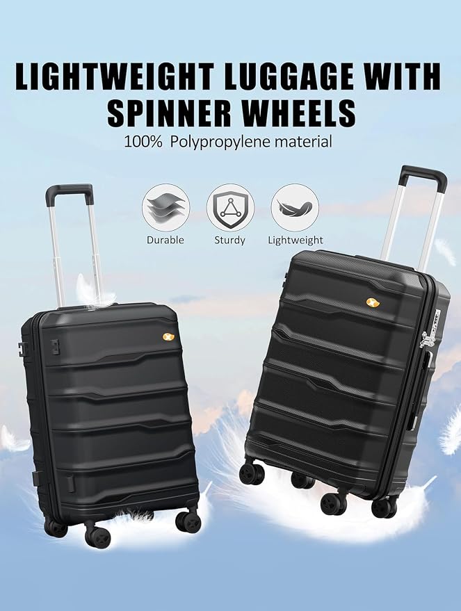 28 Inch Luggage with Spinner Wheels, Large Hard Shell Suitcase, Lightweight PP - Image 2