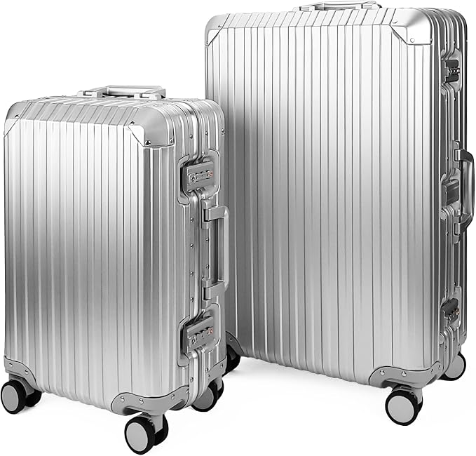 All Aluminum Luggage Suitcase 3 Sizes TSA Lock Carry On Silver by X2