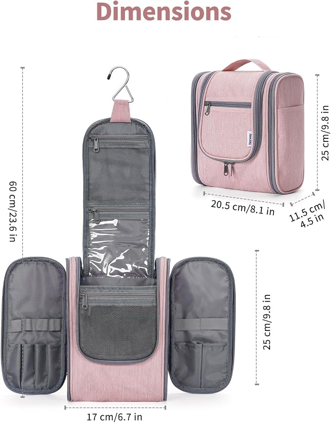 Narwey Small Hanging Toiletry Bag Women Travel Makeup Bag Organizer Toiletries - Image 6