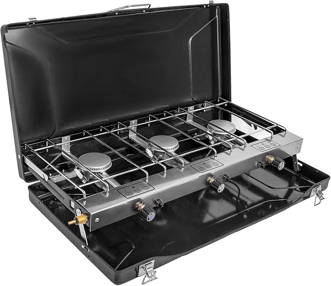 Camping Stove, 3 Burner Propane Portable Camp Stove by FineFlameCampingStove