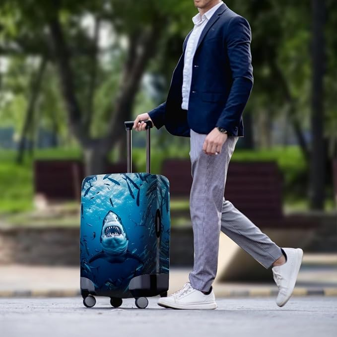 Seadworld Shark Luggage Cover 22-25 Inch High Elastic Thickened Travel Suitcase - Image 3