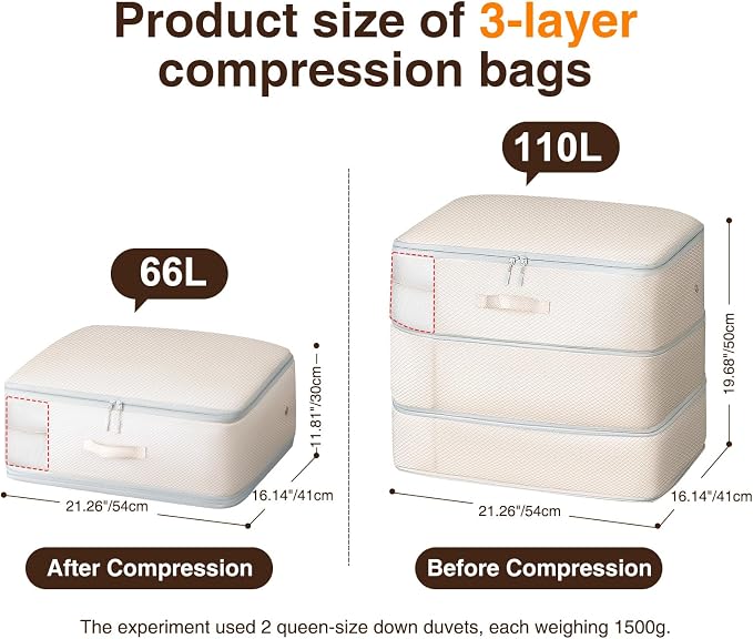 1 Pack Compression Storage Bags - 110L Large Capacity Comforter Storage Bag - Image 2