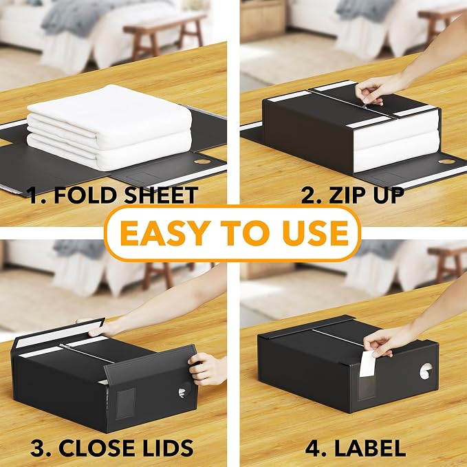 SpaceAid 12 Pack Bed Sheet Organizers and Storage, Foldable Sheet Organizer - Image 3