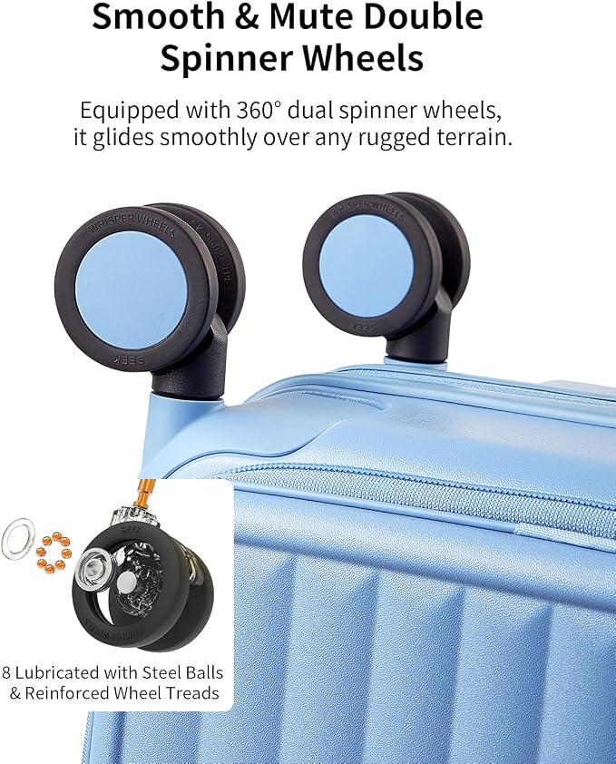 aji Expandable Top Open 24 Inch Checked Luggage - Image 8