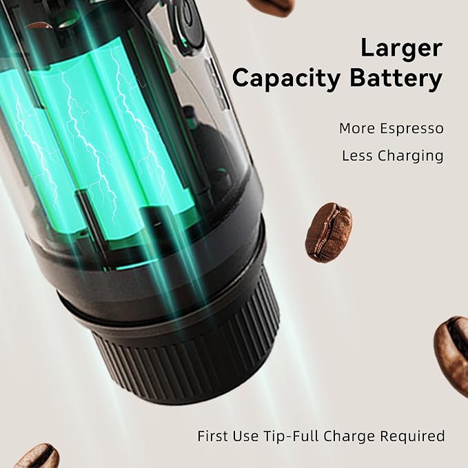 Portable Espresso Maker, Self-Heating Electric Mini Coffee Machine, 20 Bar - Image 4
