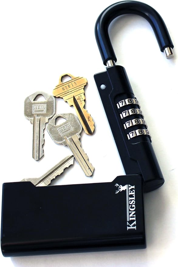 Kingsley Guard-a-Key Black Realtor's Lockbox Portable Resettable Hanging Key by Kingsley