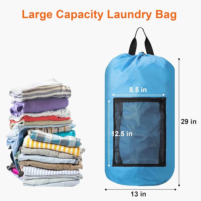 Femuar Laundry Bag Backpack Durable Laundry Bag - Image 2
